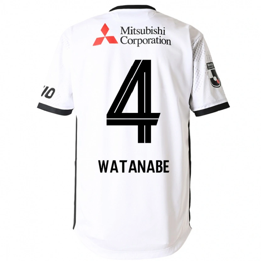 Danxen Dame Tsuyoshi Watanabe #4 Hvit Svart Bortetrøye Drakt Trøye 2025/26 Skjorter T-Skjorte