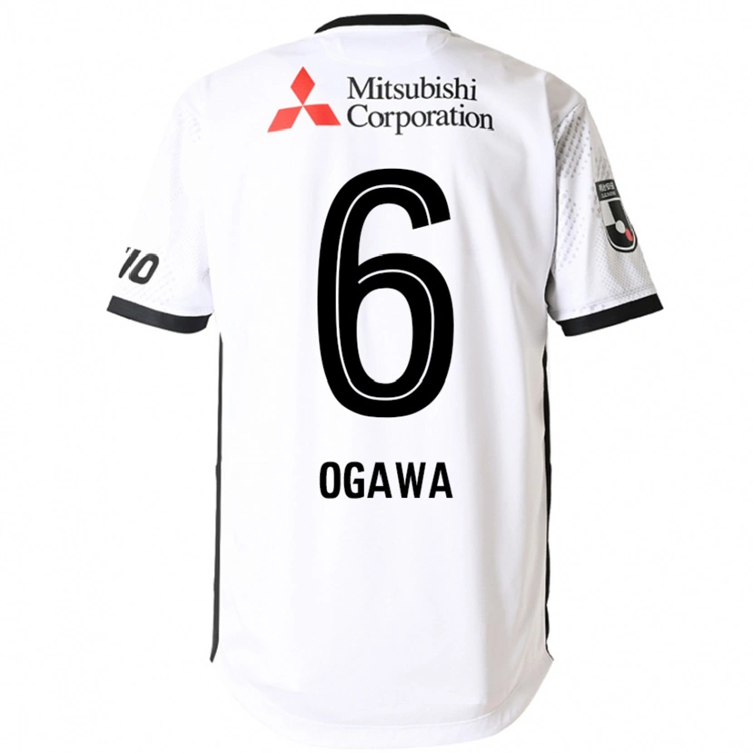 Danxen Dame Ryoya Ogawa #6 Hvit Svart Bortetrøye Drakt Trøye 2025/26 Skjorter T-Skjorte