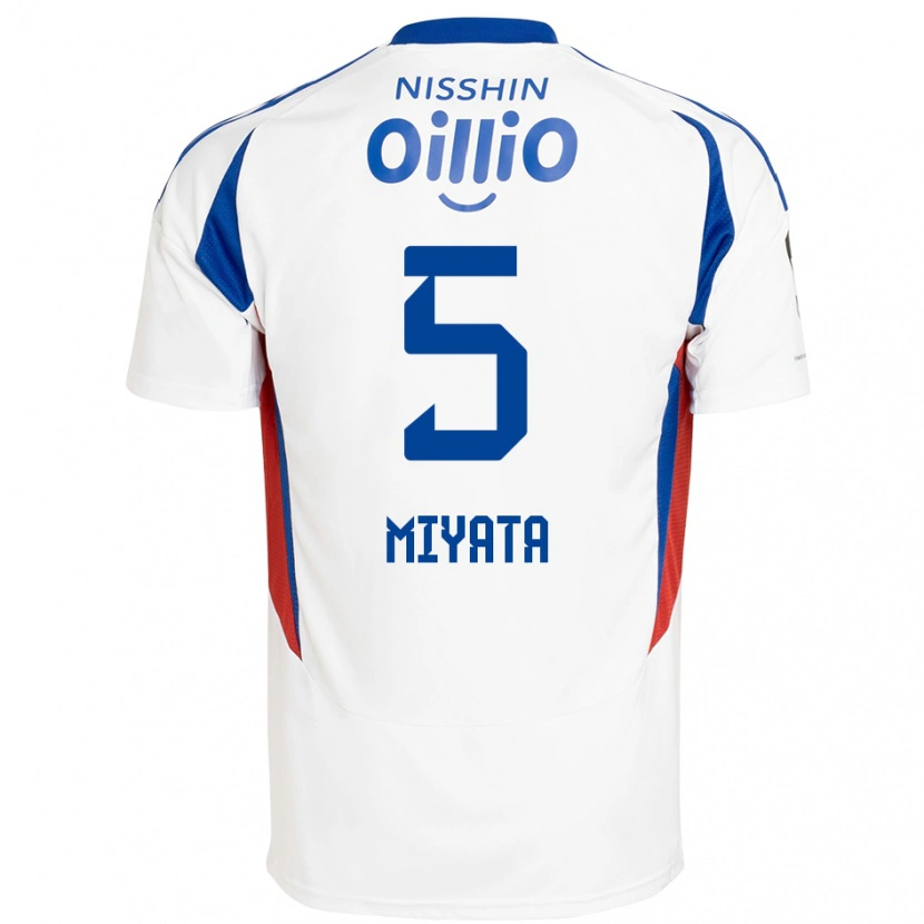 Danxen Dame Haru Miyata #5 Hvit Kongeblå Bortetrøye Drakt Trøye 2025/26 Skjorter T-Skjorte
