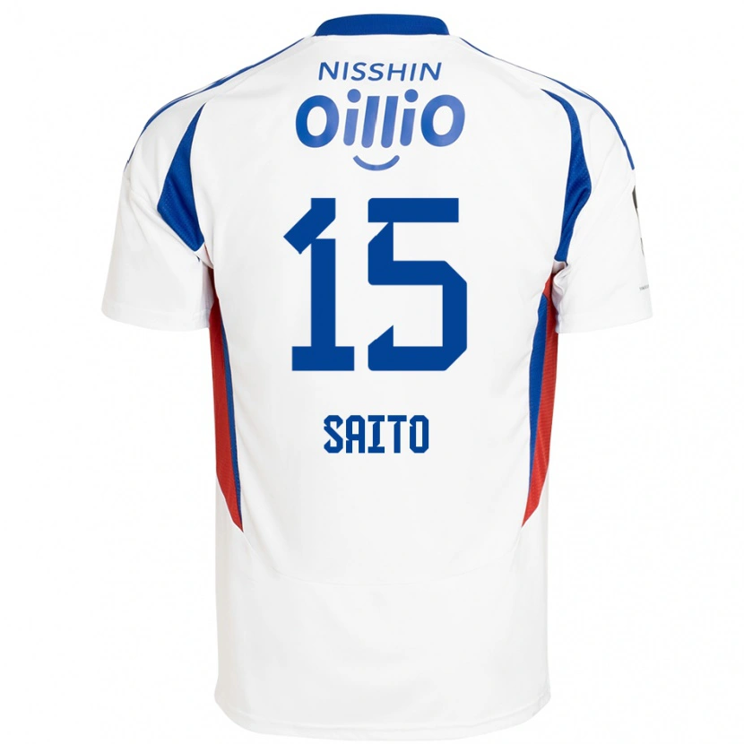 Danxen Dame Haru Saito #15 Hvit Kongeblå Bortetrøye Drakt Trøye 2025/26 Skjorter T-Skjorte