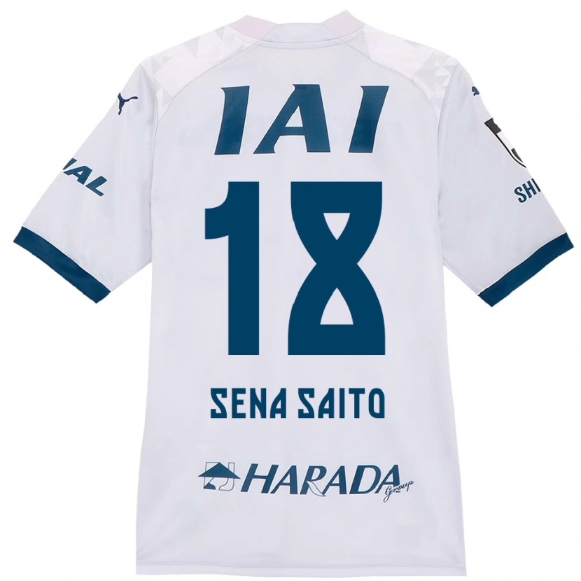 Danxen Dame Sena Saito #18 Hvit Kongeblå Bortetrøye Drakt Trøye 2025/26 Skjorter T-Skjorte