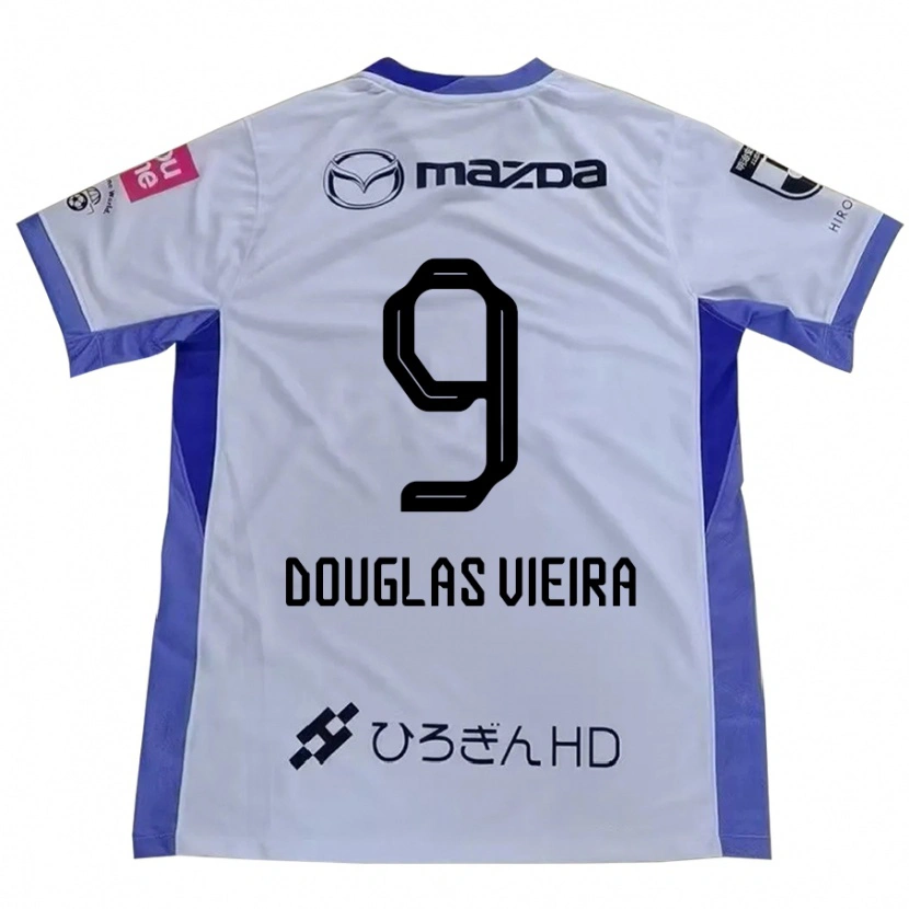 Danxen Dame Douglas Vieira #9 Hvit Oransje Bortetrøye Drakt Trøye 2025/26 Skjorter T-Skjorte