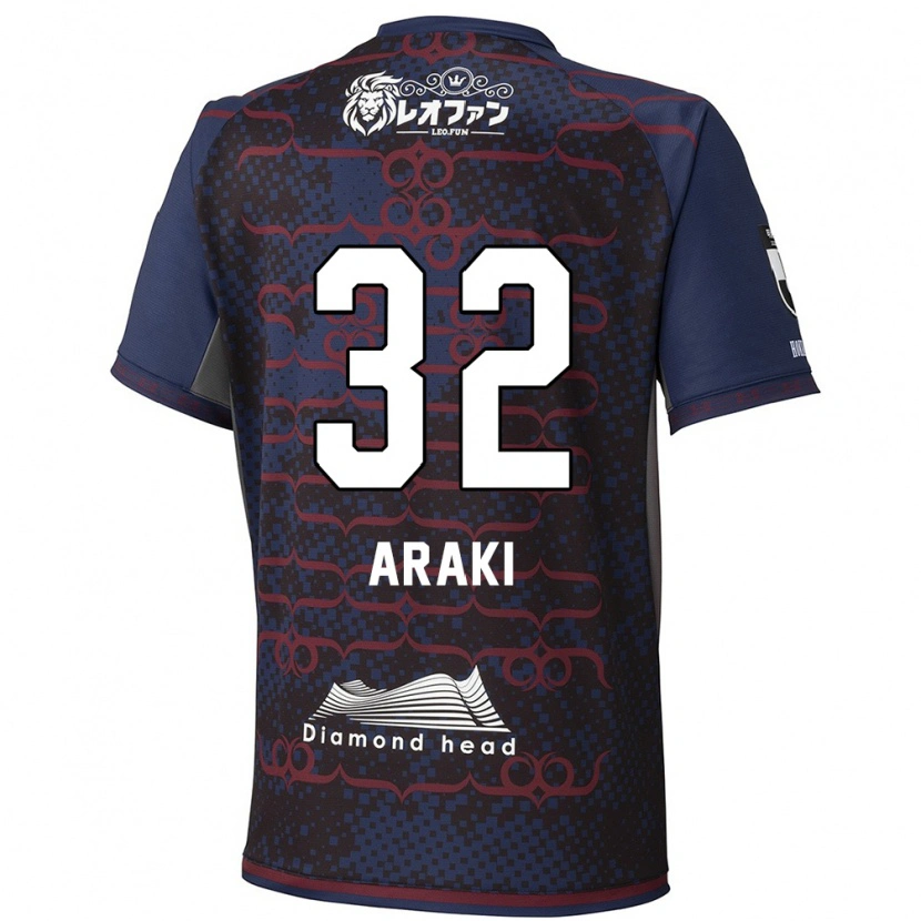 Danxen Dame Kento Araki #32 Blå Rød Bortetrøye Drakt Trøye 2025/26 Skjorter T-Skjorte