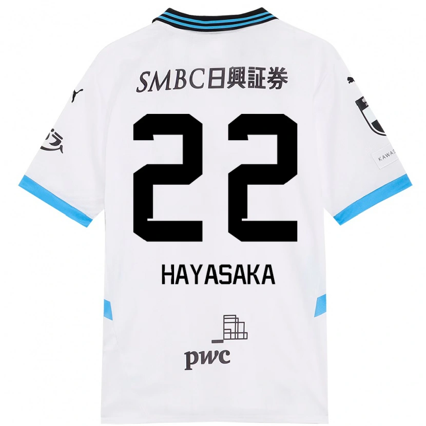 Danxen Dame Yuki Hayasaka #22 Hvit Himmelsblå Bortetrøye Drakt Trøye 2025/26 Skjorter T-Skjorte