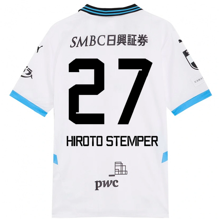 Danxen Dame Luka Hiroto Stemper #27 Hvit Himmelsblå Bortetrøye Drakt Trøye 2025/26 Skjorter T-Skjorte