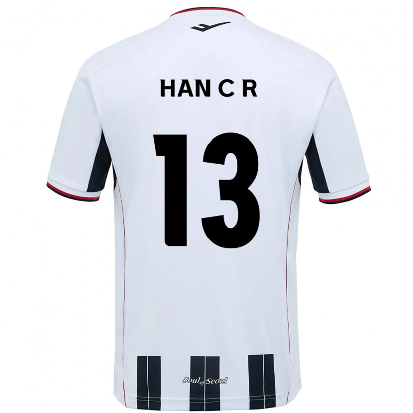 Danxen Dame Han Chae-Rin #13 Hvit Svart Bortetrøye Drakt Trøye 2025/26 Skjorter T-Skjorte