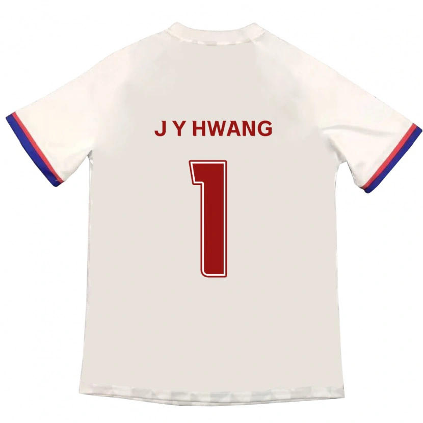 Danxen Dame Jae-Yun Hwang #1 Off-White Rød Bortetrøye Drakt Trøye 2025/26 Skjorter T-Skjorte