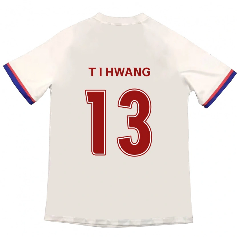 Danxen Dame In-Taek Hwang #13 Off-White Rød Bortetrøye Drakt Trøye 2025/26 Skjorter T-Skjorte