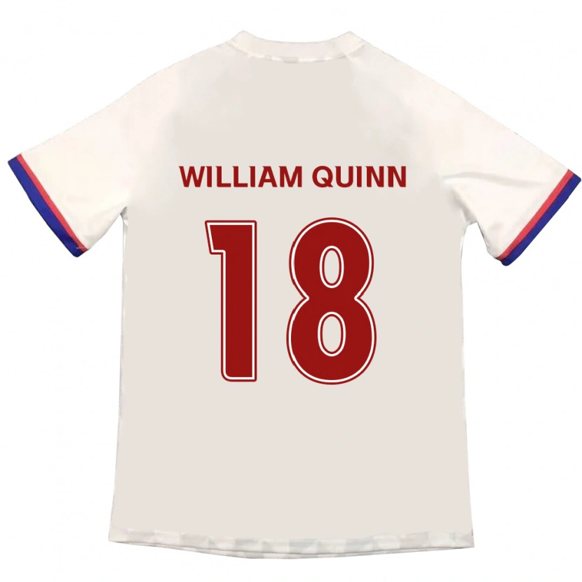 Danxen Dame Max William Quinn #18 Off-White Rød Bortetrøye Drakt Trøye 2025/26 Skjorter T-Skjorte