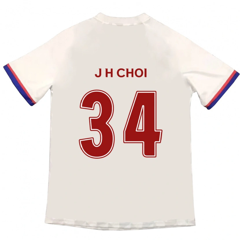 Danxen Dame Jin-Hyeok Choi #34 Off-White Rød Bortetrøye Drakt Trøye 2025/26 Skjorter T-Skjorte