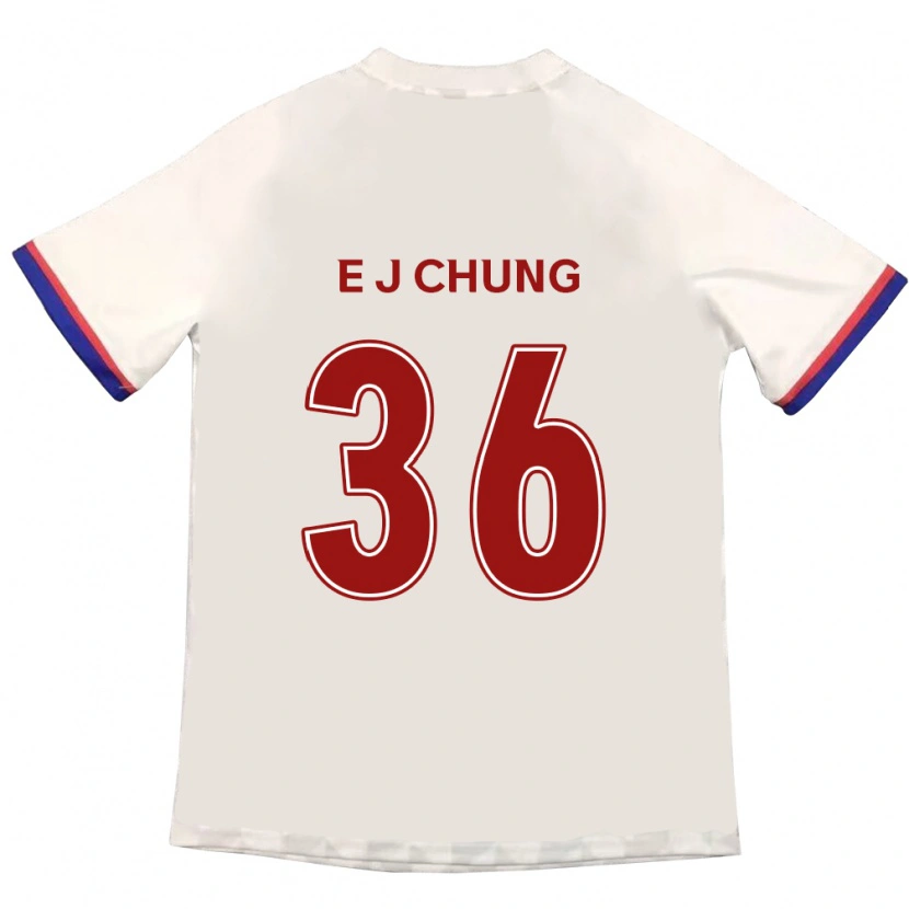 Danxen Dame Joshua Eui-Jin Chung #36 Off-White Rød Bortetrøye Drakt Trøye 2025/26 Skjorter T-Skjorte