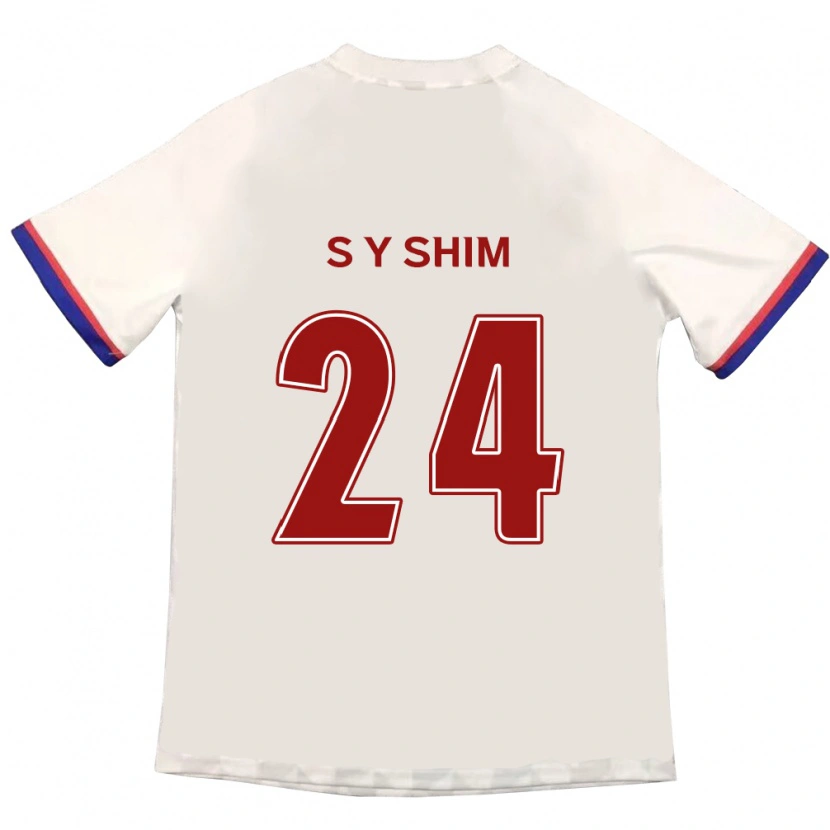 Danxen Dame Shim Seo-Yeon #24 Off-White Rød Bortetrøye Drakt Trøye 2025/26 Skjorter T-Skjorte