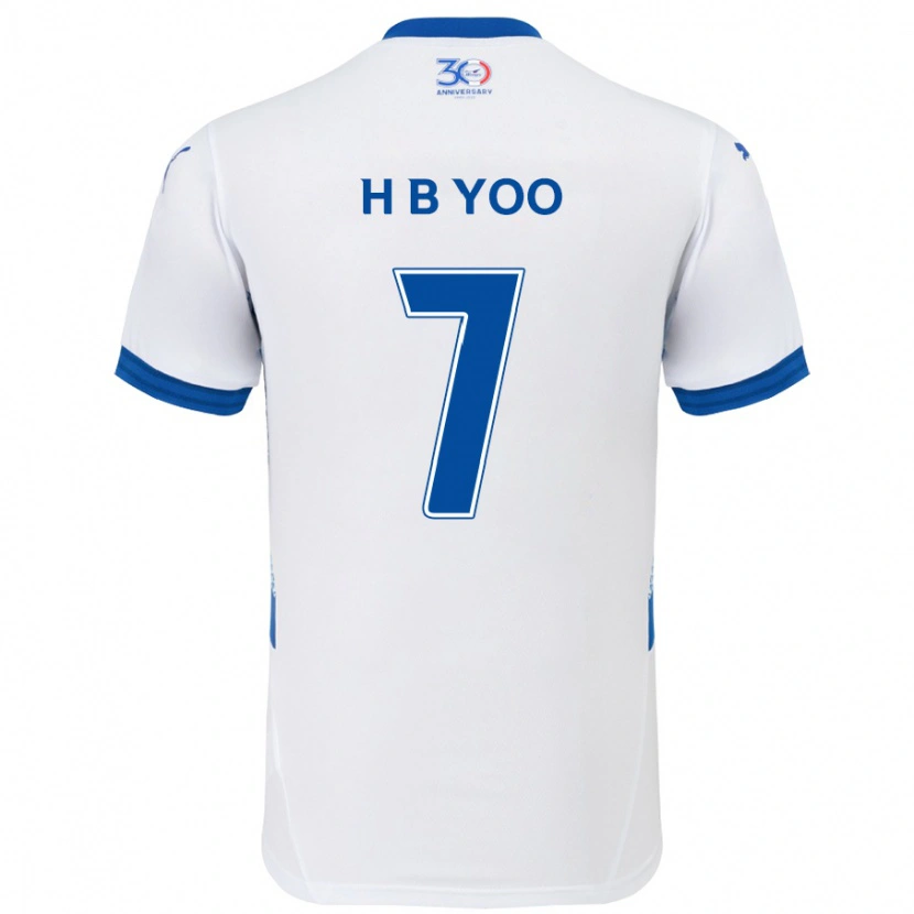 Danxen Dame Byung-Heon Yoo #7 Hvit Kongeblå Bortetrøye Drakt Trøye 2025/26 Skjorter T-Skjorte