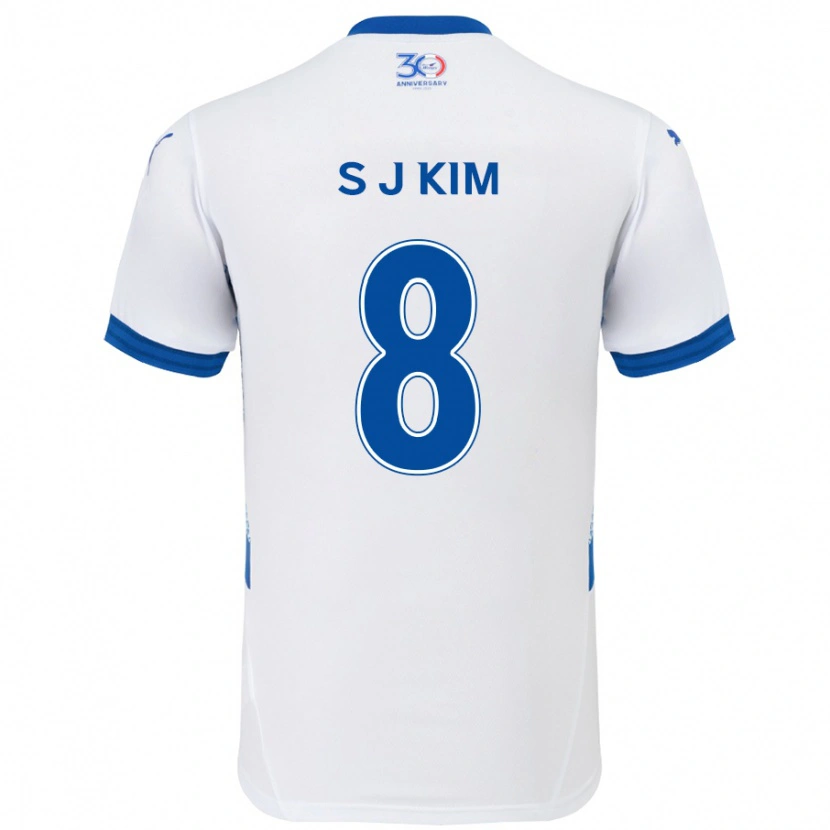 Danxen Dame Ji-Sung Kim #8 Hvit Kongeblå Bortetrøye Drakt Trøye 2025/26 Skjorter T-Skjorte