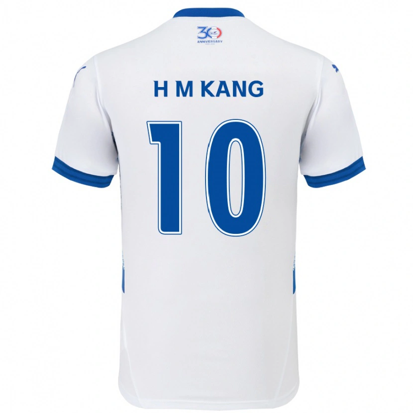 Danxen Dame Hyun-Muk Kang #10 Hvit Kongeblå Bortetrøye Drakt Trøye 2025/26 Skjorter T-Skjorte