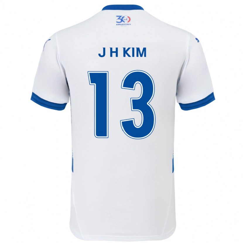 Danxen Dame Jung-Hoon Kim #13 Hvit Kongeblå Bortetrøye Drakt Trøye 2025/26 Skjorter T-Skjorte
