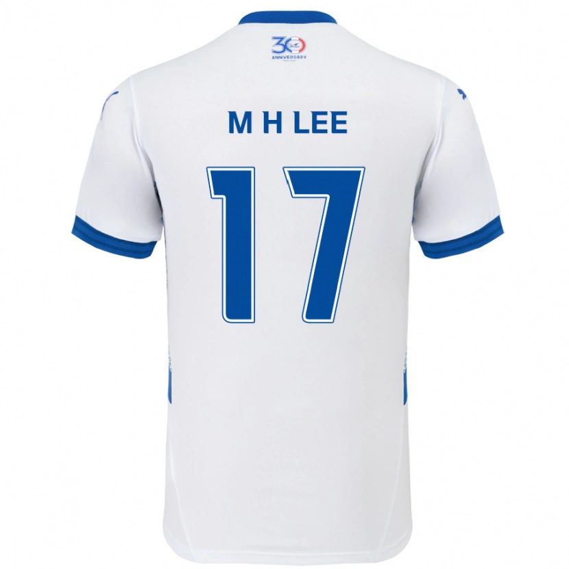 Danxen Dame Min-Hyuk Lee #17 Hvit Kongeblå Bortetrøye Drakt Trøye 2025/26 Skjorter T-Skjorte