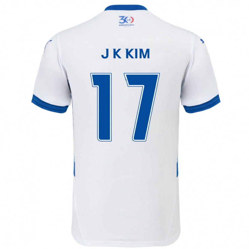Danxen Dame Kyeong-Jung Kim #17 Hvit Kongeblå Bortetrøye Drakt Trøye 2025/26 Skjorter T-Skjorte