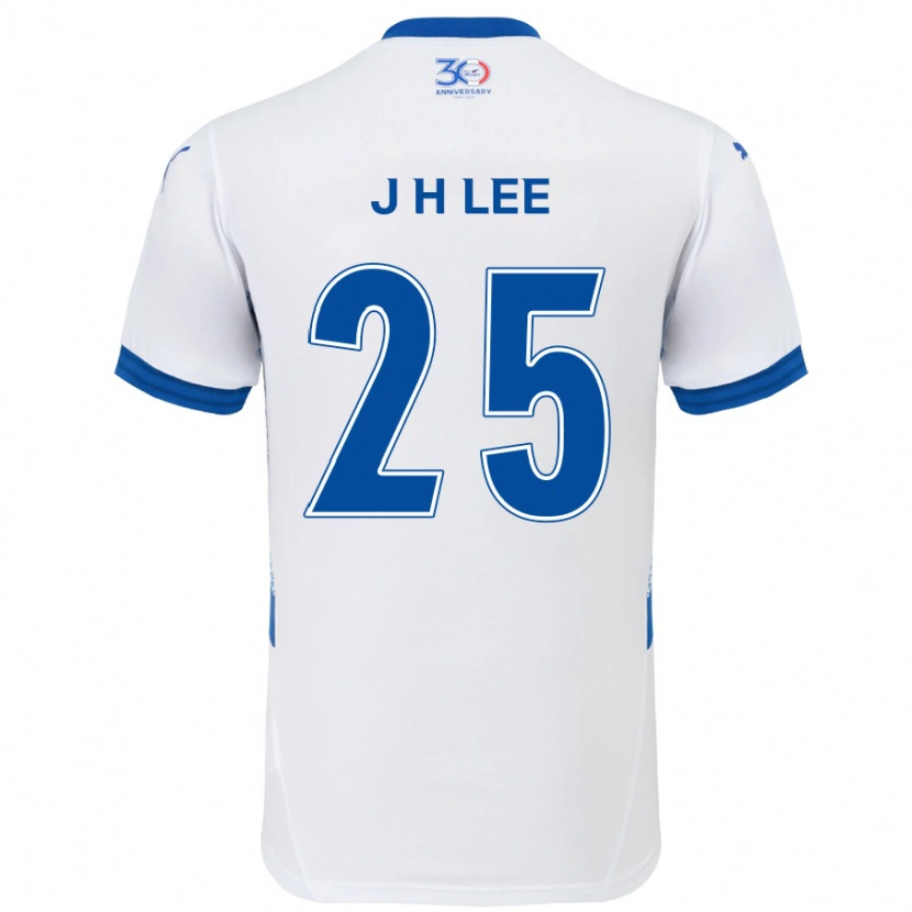 Danxen Dame Jin-Hyuk Lee #25 Hvit Kongeblå Bortetrøye Drakt Trøye 2025/26 Skjorter T-Skjorte