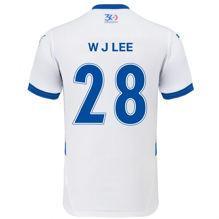 Danxen Dame Jun-Woo Lee #28 Hvit Kongeblå Bortetrøye Drakt Trøye 2025/26 Skjorter T-Skjorte