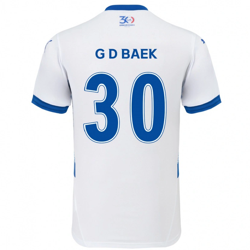 Danxen Dame Dong-Gyu Baek #30 Hvit Kongeblå Bortetrøye Drakt Trøye 2025/26 Skjorter T-Skjorte
