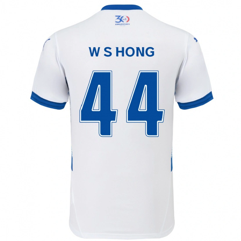 Danxen Dame Sang-Won Hong #44 Hvit Kongeblå Bortetrøye Drakt Trøye 2025/26 Skjorter T-Skjorte