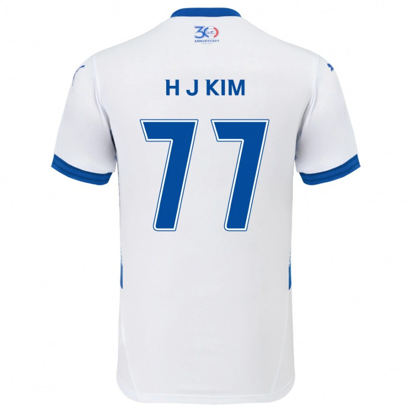Danxen Dame Ji-Hyun Kim #77 Hvit Kongeblå Bortetrøye Drakt Trøye 2025/26 Skjorter T-Skjorte