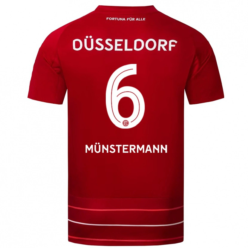 Danxen Dame Paul Münstermann #6 Rød Hvit Hjemmetrøye Drakt Trøye 2025/26 Skjorter T-Skjorte