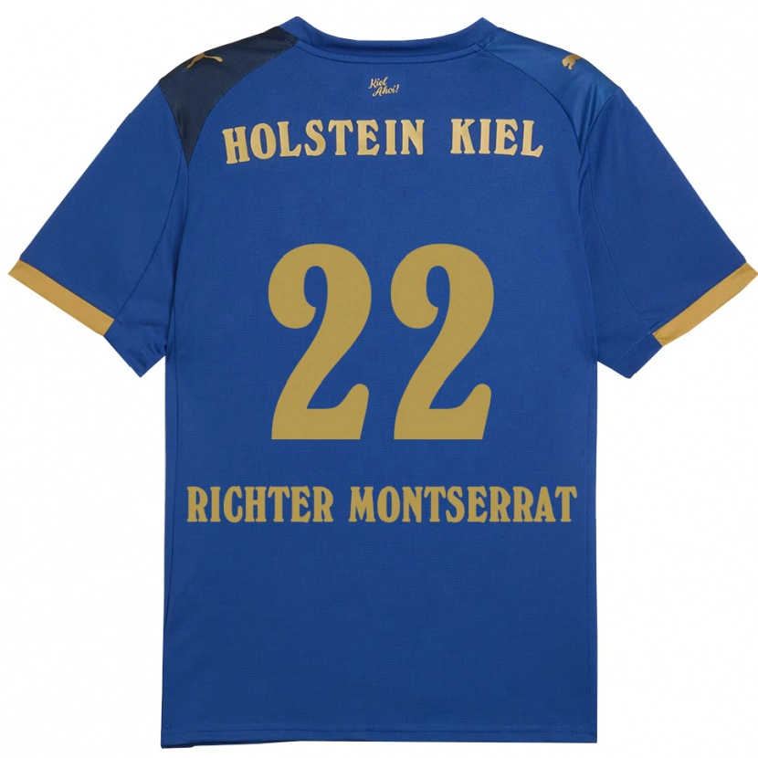 Danxen Dame Mark Richter Montserrat #22 Blå Gull Hjemmetrøye Drakt Trøye 2025/26 Skjorter T-Skjorte