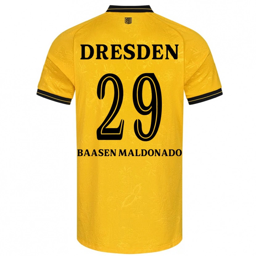 Danxen Dame Luis Baasen Maldonado #29 Gul Svart Hjemmetrøye Drakt Trøye 2025/26 Skjorter T-Skjorte