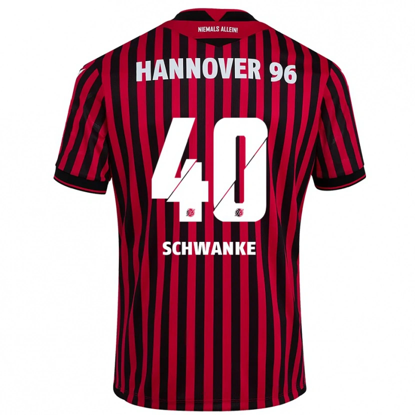 Danxen Dame Jonas Schwanke #40 Rød Svart Hjemmetrøye Drakt Trøye 2025/26 Skjorter T-Skjorte