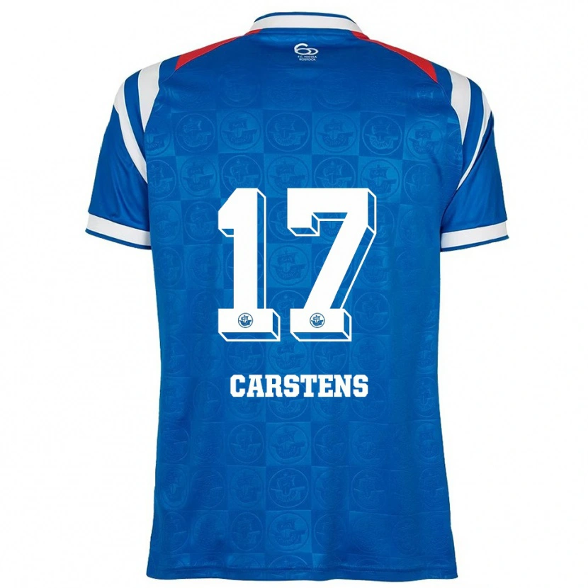 Danxen Dame Florian Carstens #17 Blå Hvit Rød Hjemmetrøye Drakt Trøye 2025/26 Skjorter T-Skjorte