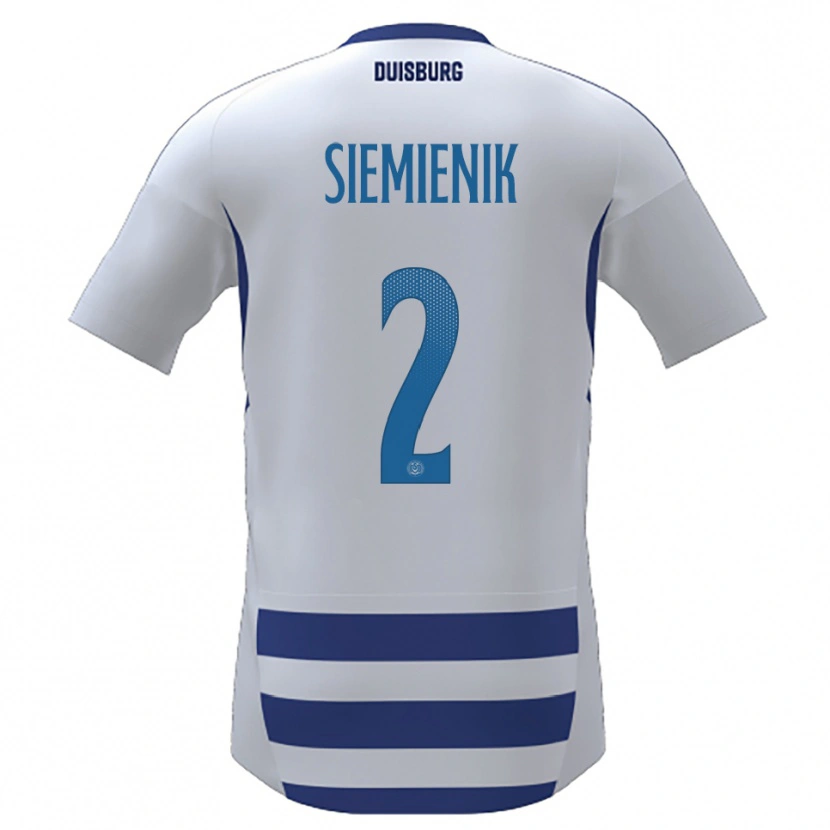 Danxen Dame Fabian Siemienik #2 Hvit Blå Hjemmetrøye Drakt Trøye 2025/26 Skjorter T-Skjorte