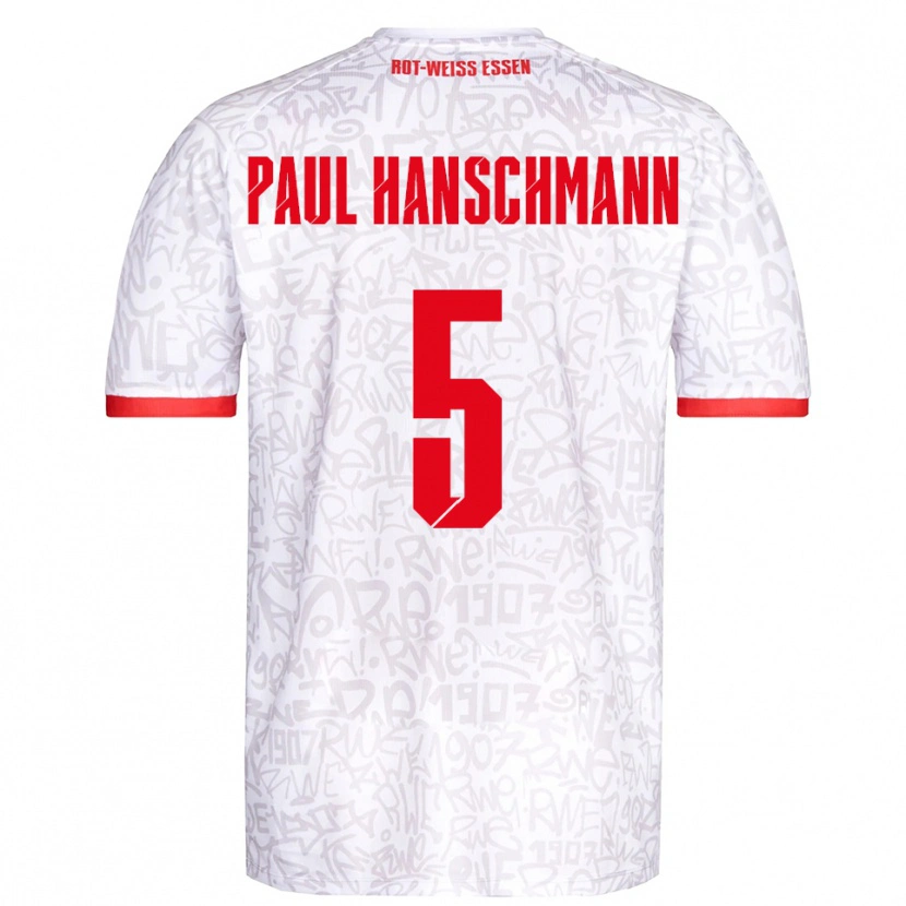 Danxen Dame Theodor Paul Hanschmann #5 Hvit Rød Hjemmetrøye Drakt Trøye 2025/26 Skjorter T-Skjorte