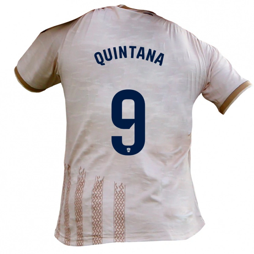 Danxen Dame Nacho Quintana #9 Off White Brun Bortetrøye Drakt Trøye 2025/26 Skjorter T-Skjorte