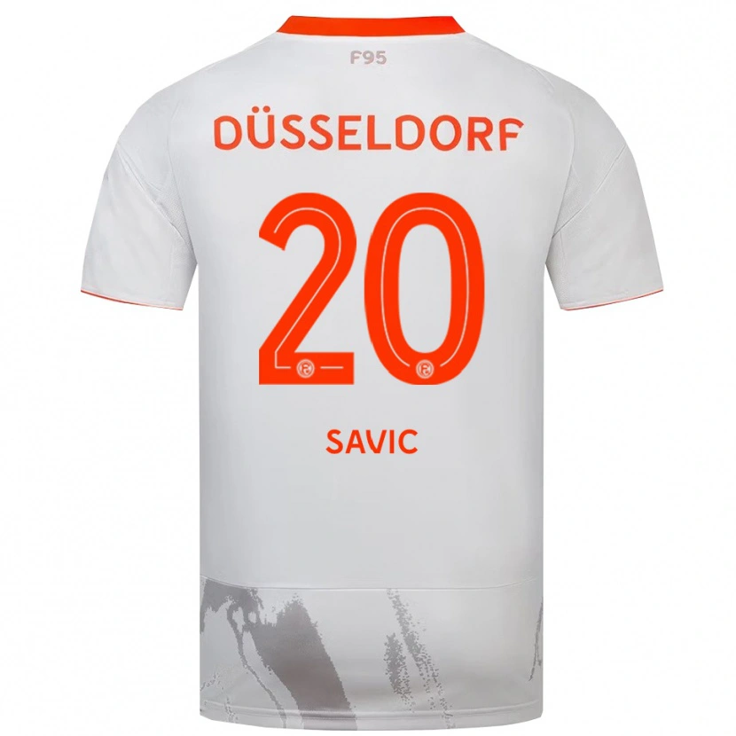 Danxen Dame David Savic #20 Hvit Oransje Bortetrøye Drakt Trøye 2025/26 Skjorter T-Skjorte