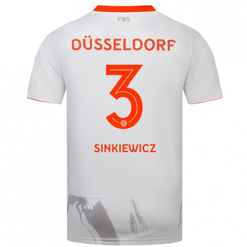 Danxen Dame Luis Sinkiewicz #3 Hvit Oransje Bortetrøye Drakt Trøye 2025/26 Skjorter T-Skjorte