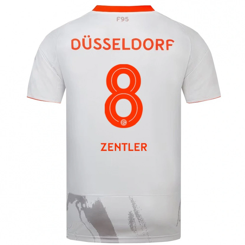 Danxen Dame Marius Zentler #8 Hvit Oransje Bortetrøye Drakt Trøye 2025/26 Skjorter T-Skjorte