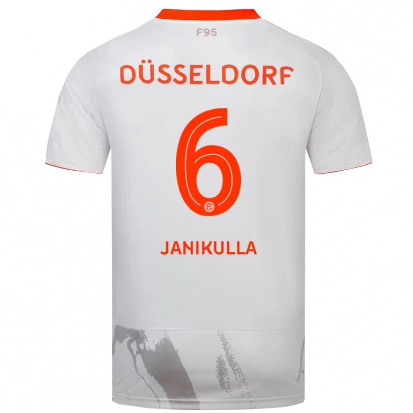 Danxen Dame Julius Janikulla #6 Hvit Oransje Bortetrøye Drakt Trøye 2025/26 Skjorter T-Skjorte