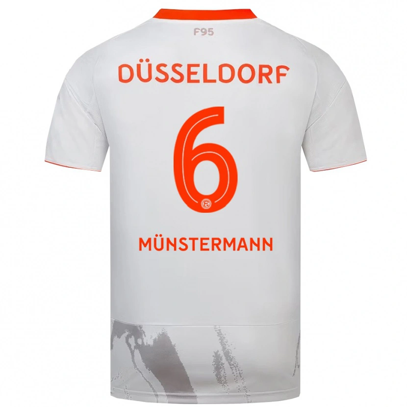 Danxen Dame Paul Münstermann #6 Hvit Oransje Bortetrøye Drakt Trøye 2025/26 Skjorter T-Skjorte