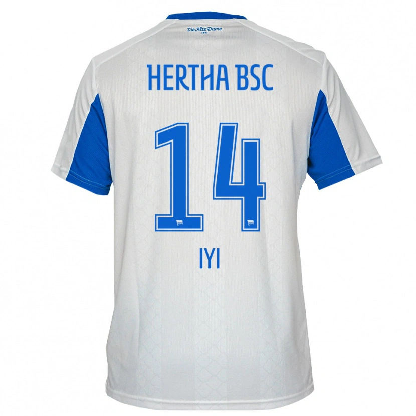 Danxen Dame Aisosa Iyi #14 Hvit Blå Bortetrøye Drakt Trøye 2025/26 Skjorter T-Skjorte