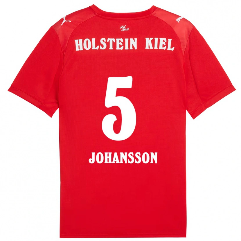 Danxen Dame Carl Johansson #5 Rød Blå Bortetrøye Drakt Trøye 2025/26 Skjorter T-Skjorte