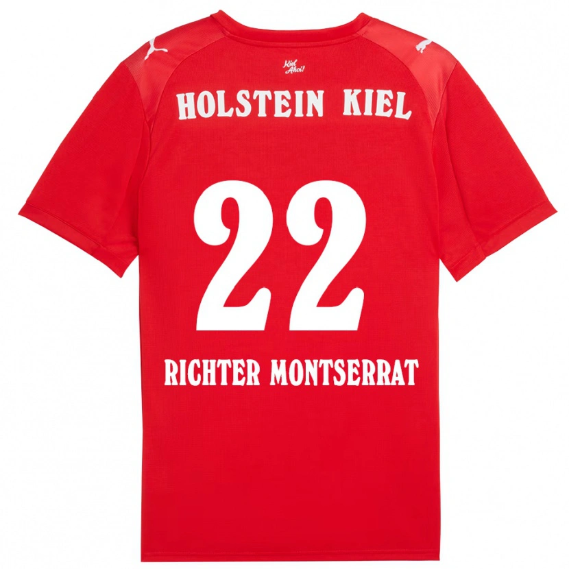 Danxen Dame Mark Richter Montserrat #22 Rød Blå Bortetrøye Drakt Trøye 2025/26 Skjorter T-Skjorte