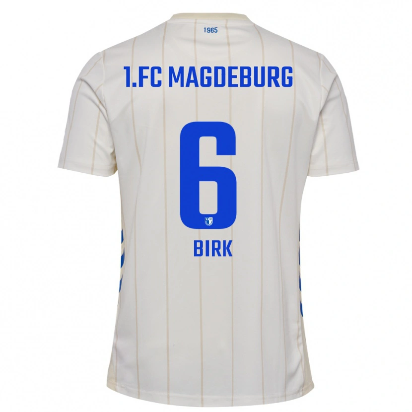 Danxen Dame Timo Birk #6 Hvit Blå Bortetrøye Drakt Trøye 2025/26 Skjorter T-Skjorte