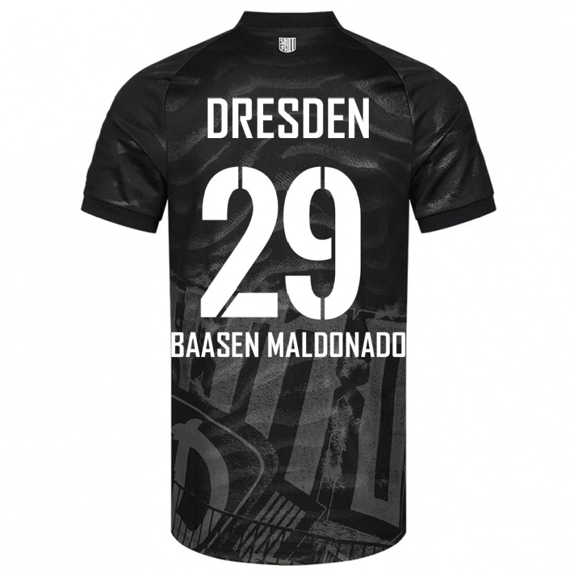 Danxen Dame Luis Baasen Maldonado #29 Svart Grå Bortetrøye Drakt Trøye 2025/26 Skjorter T-Skjorte
