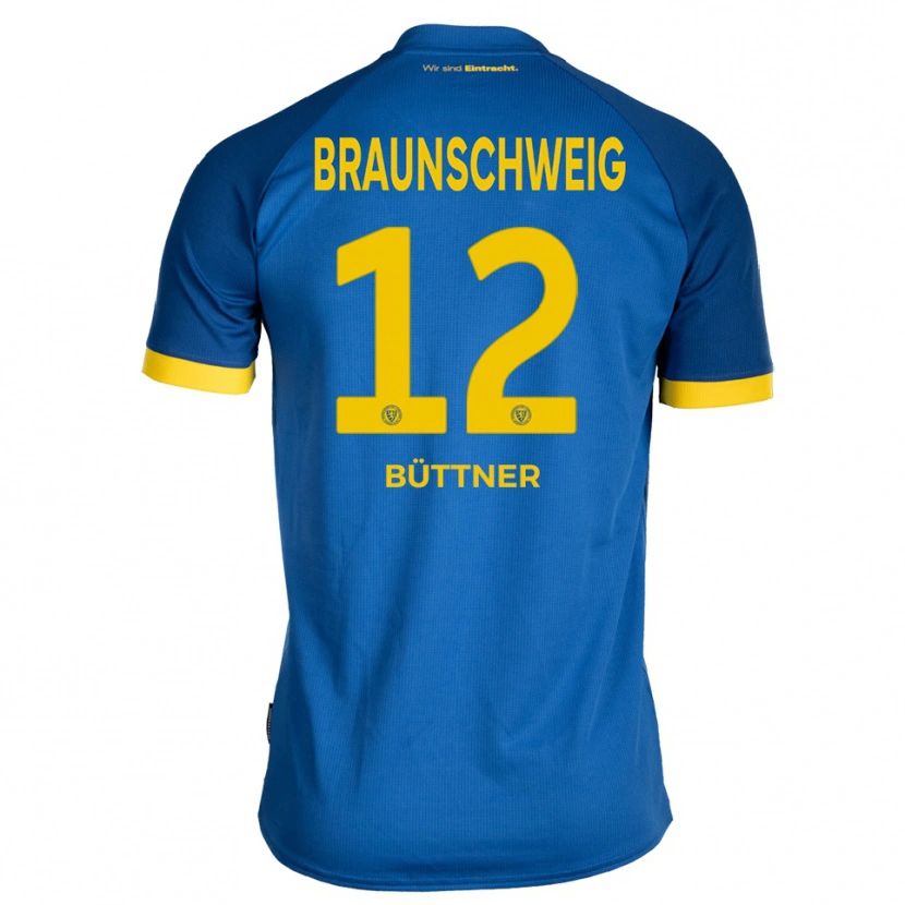Danxen Dame Patrick Büttner #12 Royal Blå Gul Bortetrøye Drakt Trøye 2025/26 Skjorter T-Skjorte