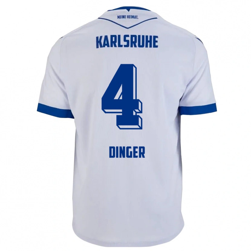Danxen Dame Marlon Dinger #4 Hvit Blå Bortetrøye Drakt Trøye 2025/26 Skjorter T-Skjorte