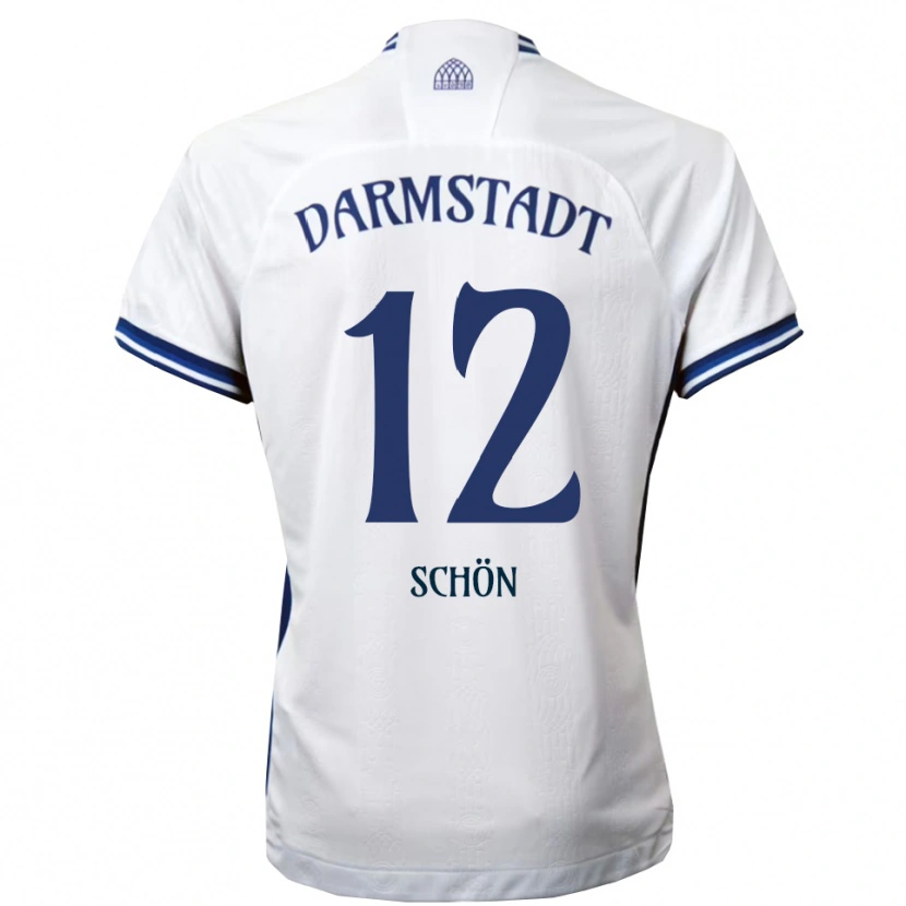 Danxen Dame Lars Schön #12 Hvit Blå Bortetrøye Drakt Trøye 2025/26 Skjorter T-Skjorte