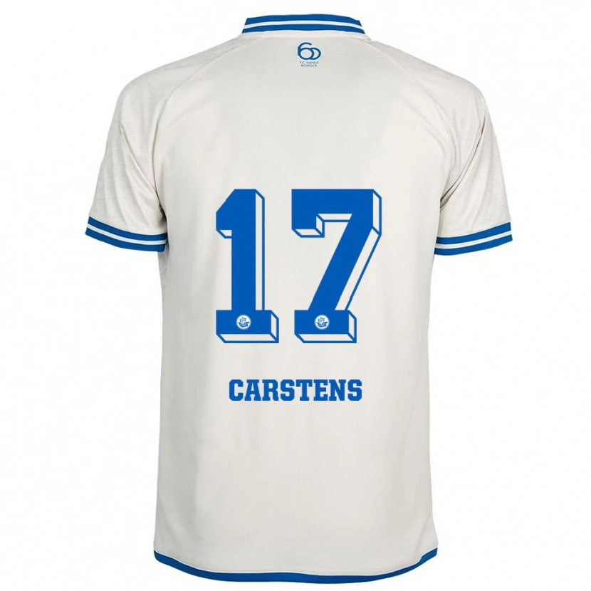 Danxen Dame Florian Carstens #17 Hvit Blå Bortetrøye Drakt Trøye 2025/26 Skjorter T-Skjorte