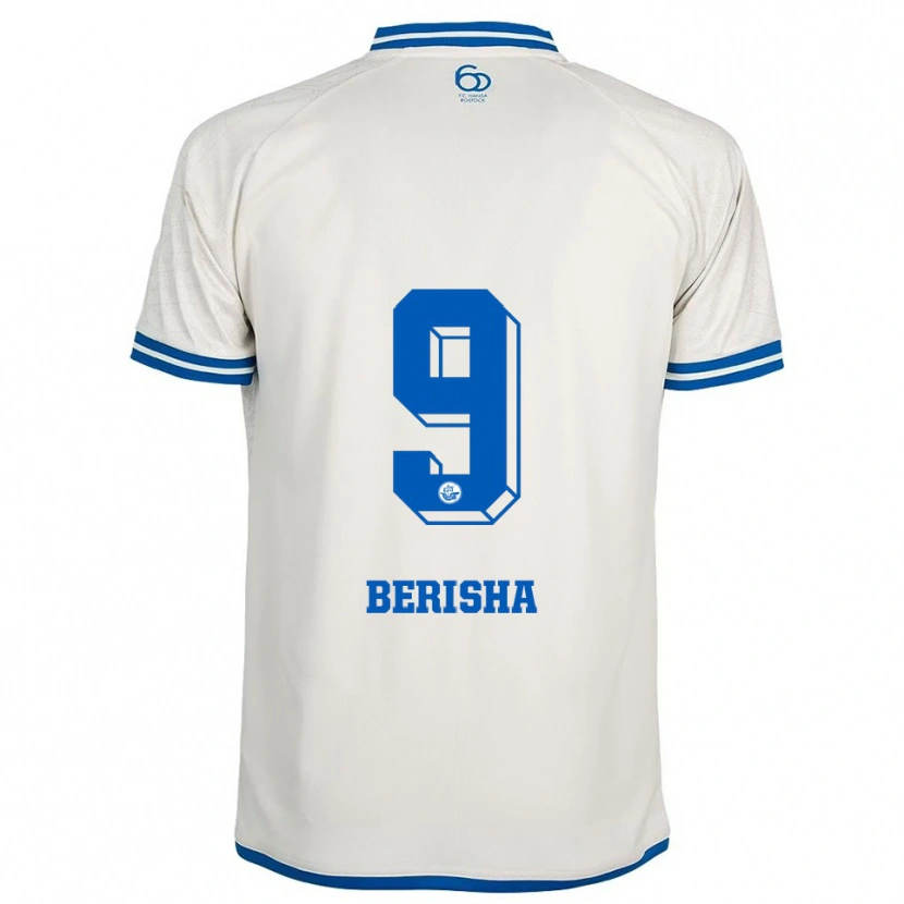 Danxen Dame Albin Berisha #9 Hvit Blå Bortetrøye Drakt Trøye 2025/26 Skjorter T-Skjorte